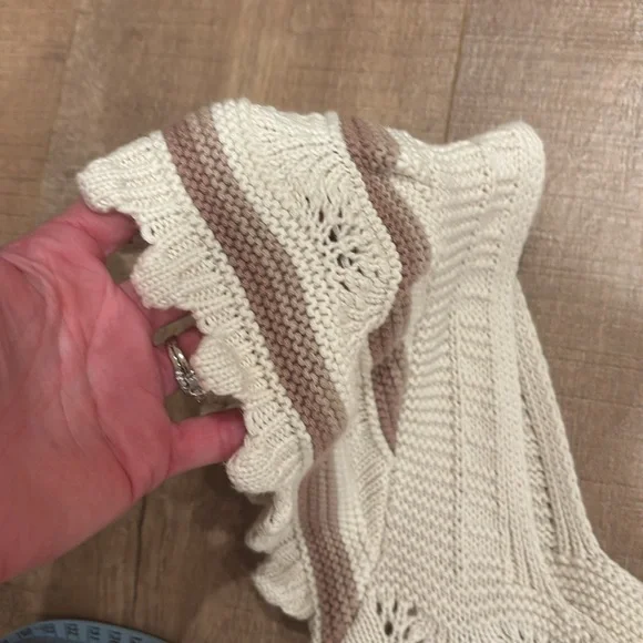 Crochet knit woven cap sleeve blouse tank cute - Picture 3 of 4